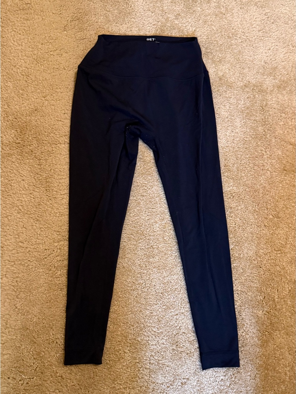 SET Active Black High-Waist Leggings with Supportive Waistband